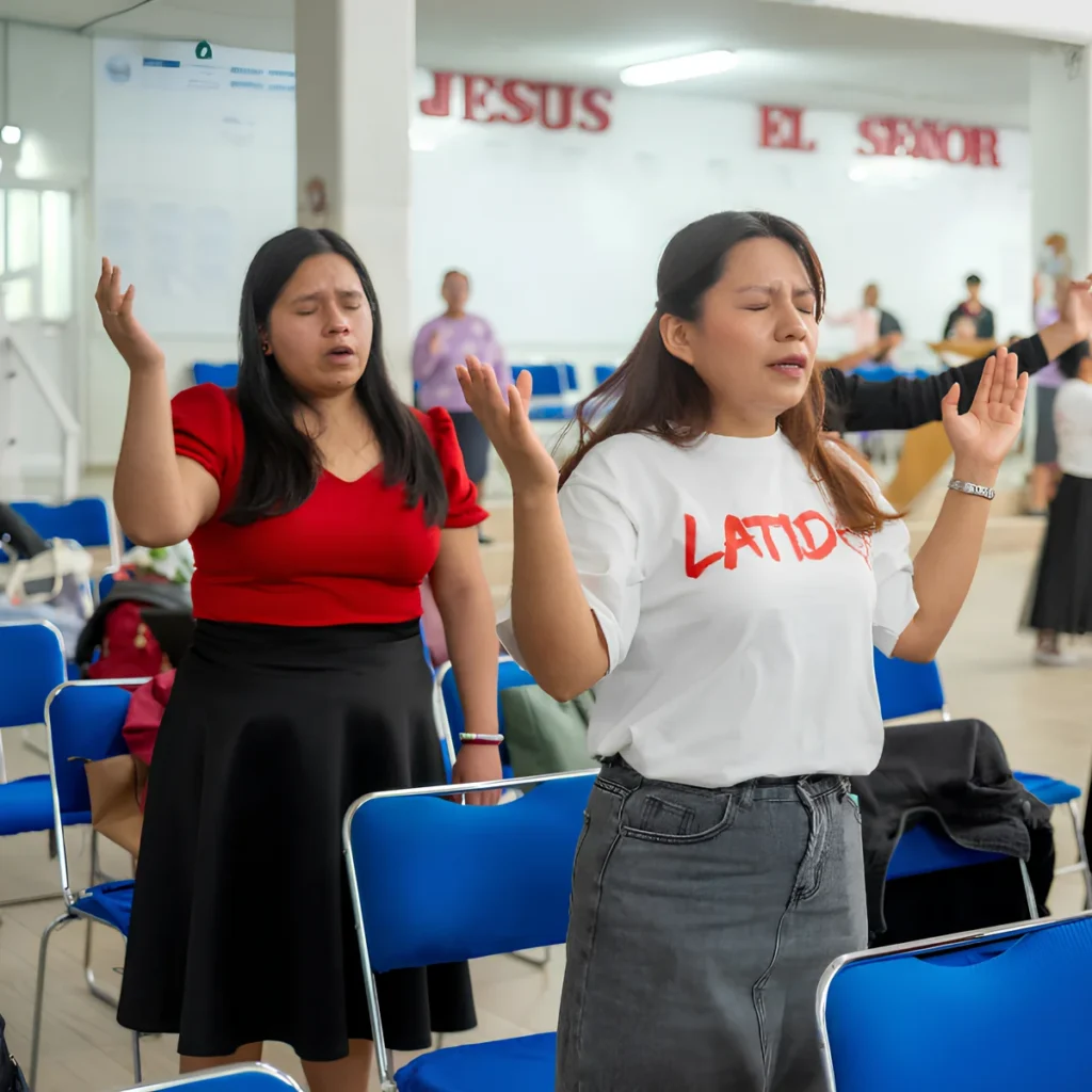 Image of young adults in church.