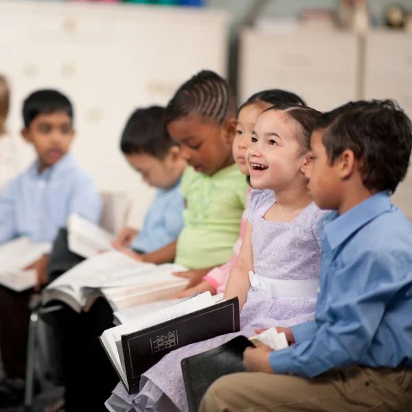 Image of young children in church
